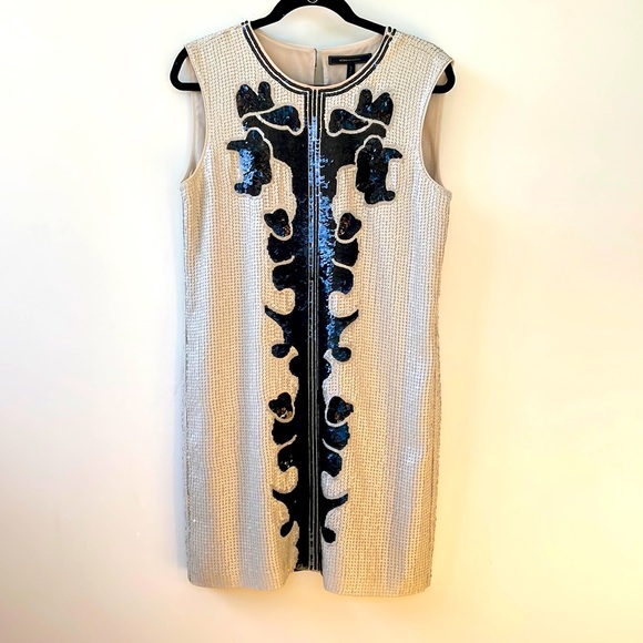 BCBGMaxAzria Geri Sequin Motif Shift Cocktail Dress Size Medium - Picture 2 of 7